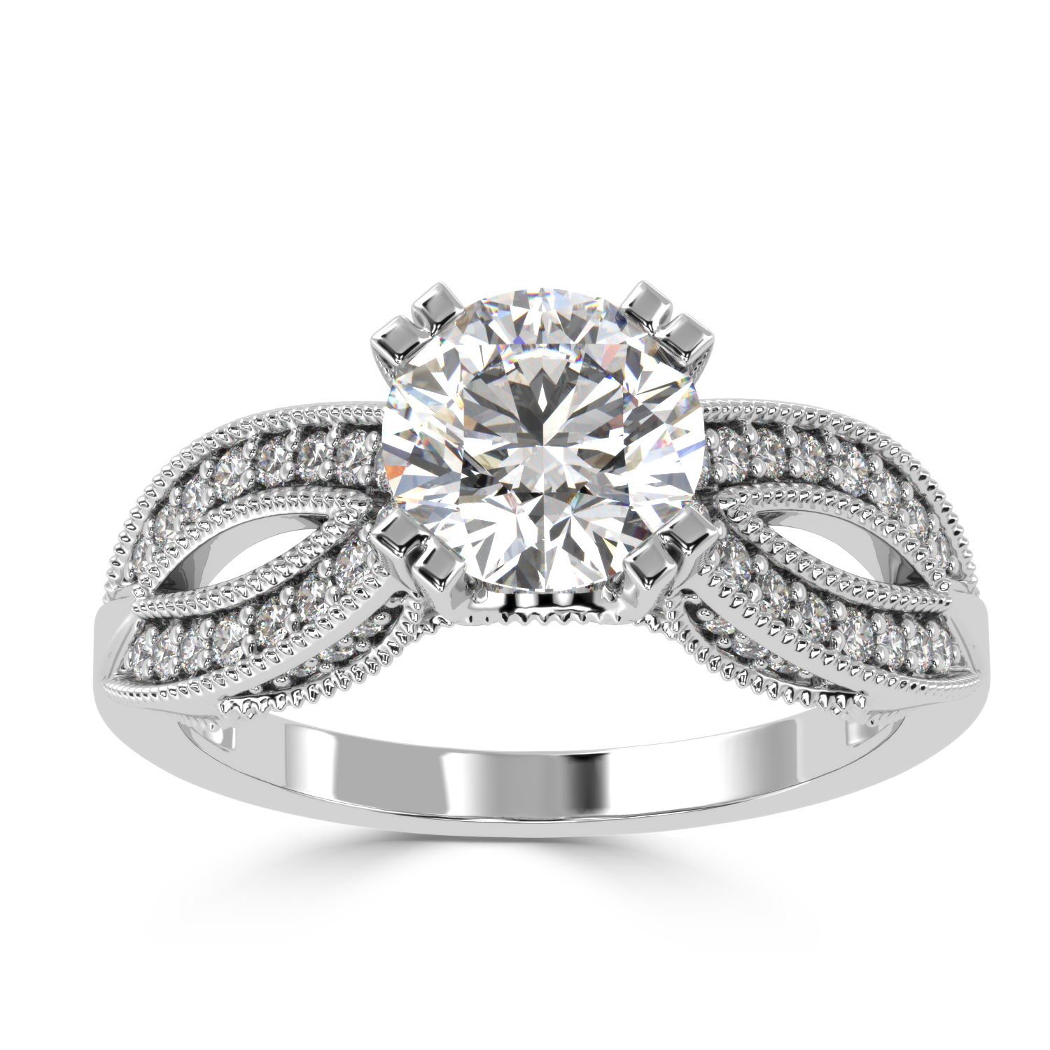 1.36 Carat H Color VS1 Clarity Diamond Studded Natural Diamond Ring.